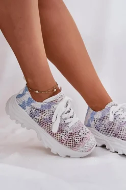 Online Sneakersy Damskie Z Szydełkową Cholewką Multikolor Jelhiris Damskie Sneakersy Damskie