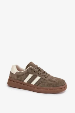 Sneakersy Damskie></noscript>Evento Sneakersy Damskie Zamszowe Na Platformie Ciemnozielone Sylviona Zielony