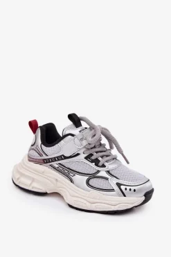 Online Boto Sneakersy Dziecięce Na Grubej Podeszwie Srebrne Xairana Srebrny