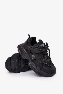 Clearance Boto Sneakersy Dziecięce Na Platformie Czarne Hanomess