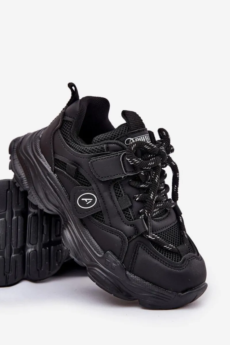 Clearance Boto Sneakersy Dziecięce Na Platformie Czarne Hanomess