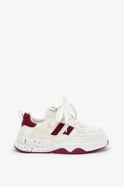 Chłopięce|Dziewczęce>Boto Sneakersy Dziecięce Na Platformie Beżowo-Bordowe Grellio