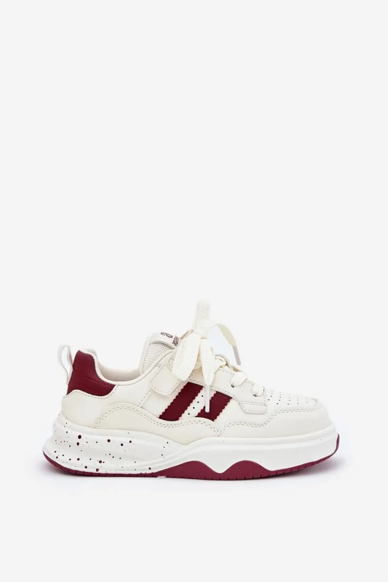 Chłopięce|Dziewczęce>Boto Sneakersy Dziecięce Na Platformie Beżowo-Bordowe Grellio