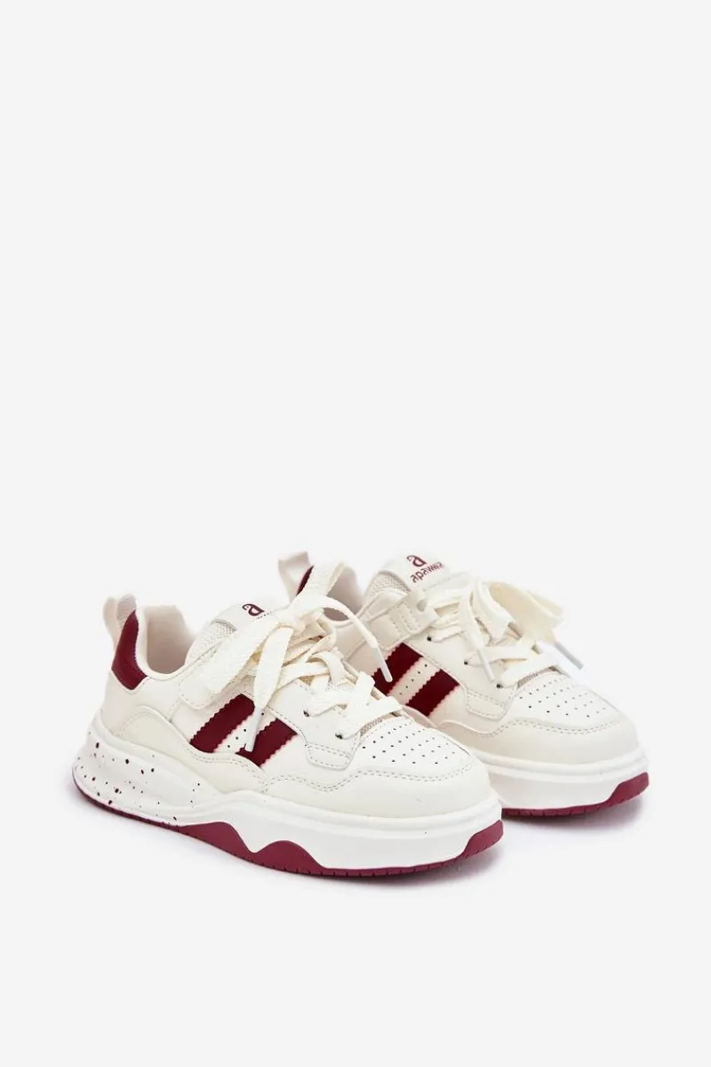 Chłopięce|Dziewczęce>Boto Sneakersy Dziecięce Na Platformie Beżowo-Bordowe Grellio