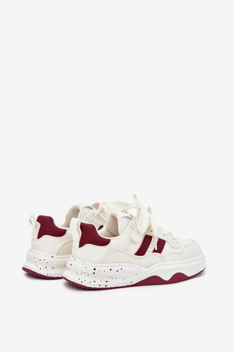 Chłopięce|Dziewczęce>Boto Sneakersy Dziecięce Na Platformie Beżowo-Bordowe Grellio