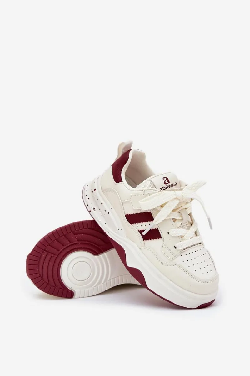 Chłopięce|Dziewczęce>Boto Sneakersy Dziecięce Na Platformie Beżowo-Bordowe Grellio