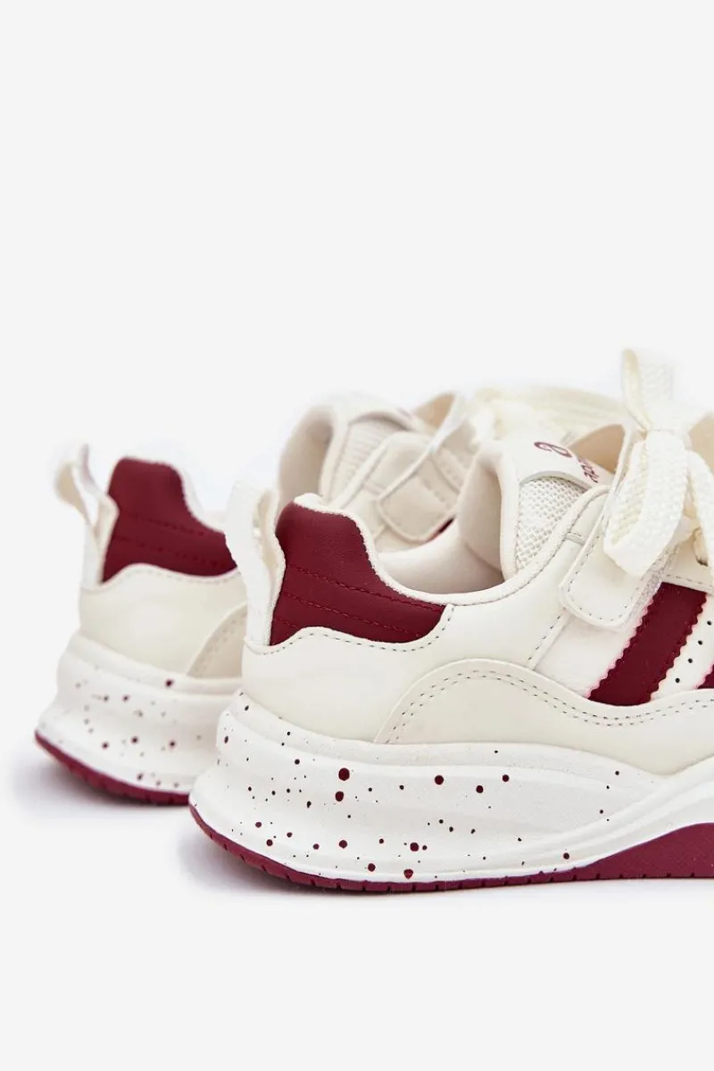 Chłopięce|Dziewczęce>Boto Sneakersy Dziecięce Na Platformie Beżowo-Bordowe Grellio