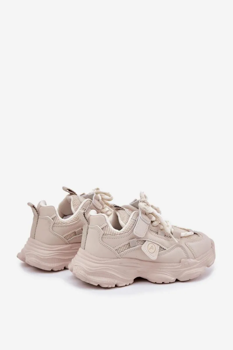 Dziewczęce|Back To School>Boto Sneakersy Dziecięce Na Platformie Beżowe Hanomess