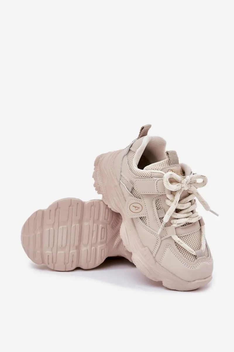 Dziewczęce|Back To School>Boto Sneakersy Dziecięce Na Platformie Beżowe Hanomess