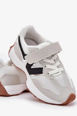 Chłopięce|Dziewczęce></noscript>Boto Sneakersy Dziecięce Na Rzep Szare Tezzu