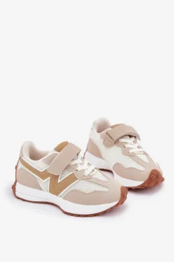 Sale Boto Sneakersy Dziecięce Na Rzep Beżowe Tezzu