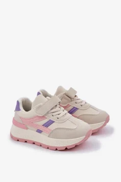 Online Boto Sneakersy Dziecięce Na Rzep Różowe Savilia Różowy