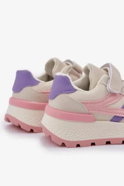 Online Boto Sneakersy Dziecięce Na Rzep Różowe Savilia Różowy