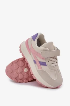 Online Boto Sneakersy Dziecięce Na Rzep Różowe Savilia Różowy