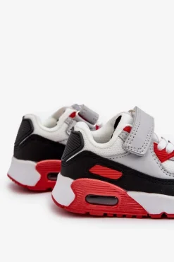 Outlet Sneakersy Dziecięce Na Rzep Czerwone Krissandra Dzieci Chłopięce|Dziewczęce