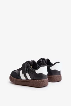 New Sneakersy Dziecięce Na Rzep Czarne Tromella Dzieci Chłopięce|Dziewczęce