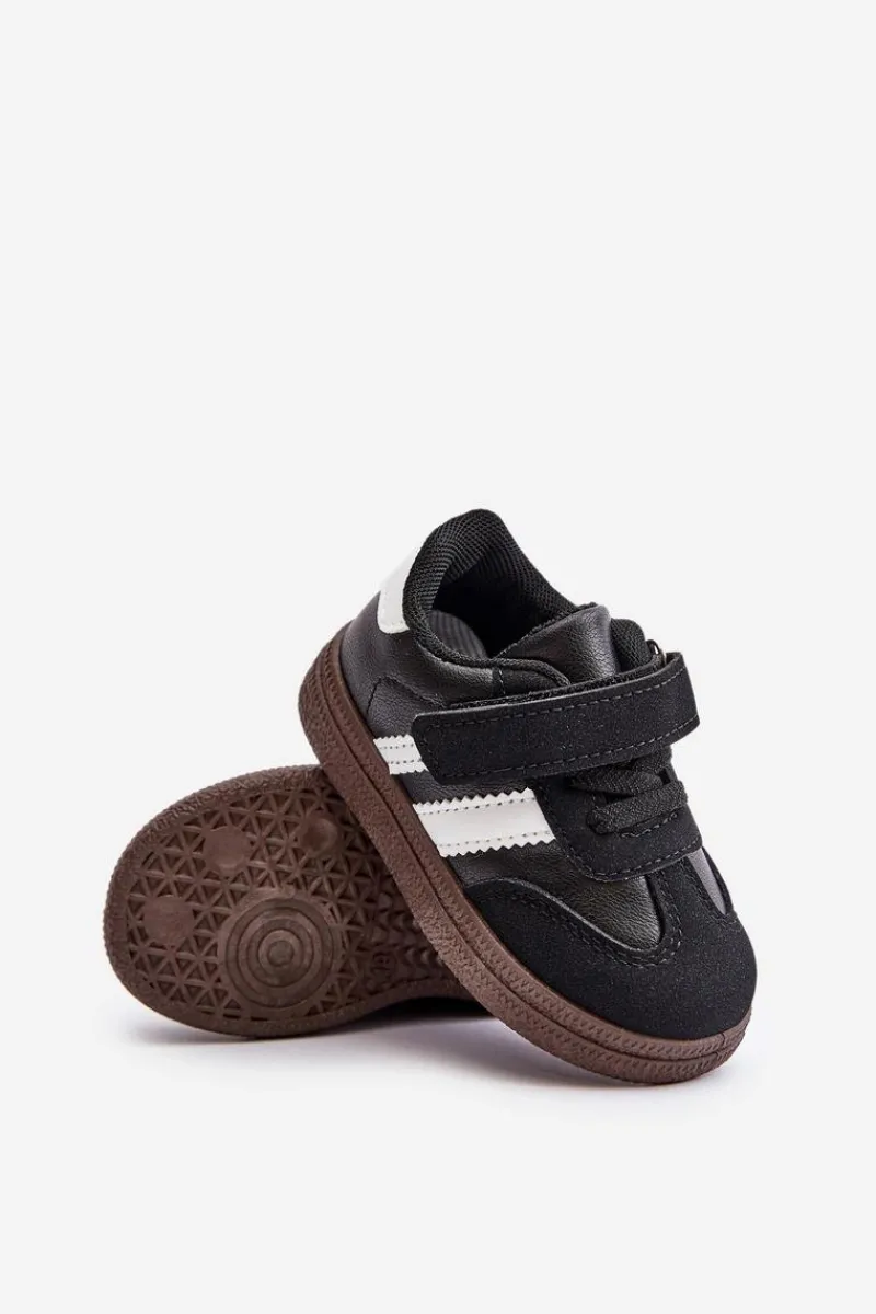 New Sneakersy Dziecięce Na Rzep Czarne Tromella Dzieci Chłopięce|Dziewczęce