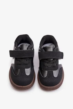 New Sneakersy Dziecięce Na Rzep Czarne Tromella Dzieci Chłopięce|Dziewczęce