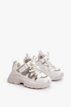 Dziewczęce|Back To School></noscript>Boto Sneakersy Dziecięce Z Cyrkoniami Białe Rianalla Biały