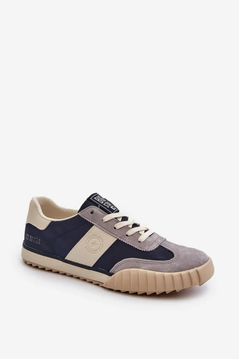 New Sneakersy Męskie Big Star NN174516 Granatowe Męskie Obuwie Sportowe Męskie
