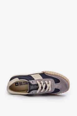 New Sneakersy Męskie Big Star NN174516 Granatowe Męskie Obuwie Sportowe Męskie