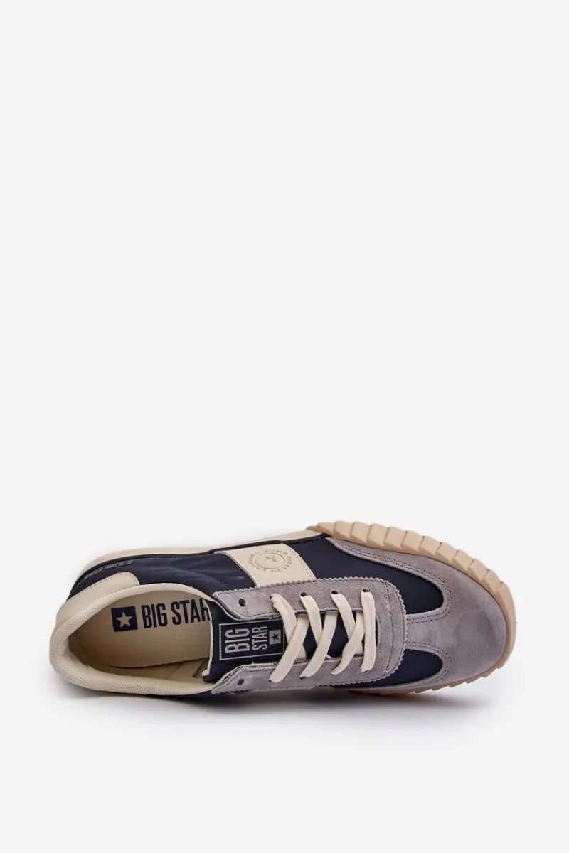 New Sneakersy Męskie Big Star NN174516 Granatowe Męskie Obuwie Sportowe Męskie