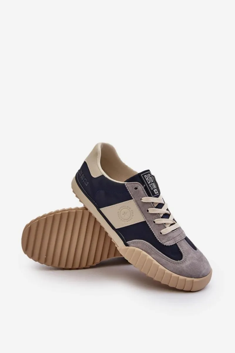 New Sneakersy Męskie Big Star NN174516 Granatowe Męskie Obuwie Sportowe Męskie