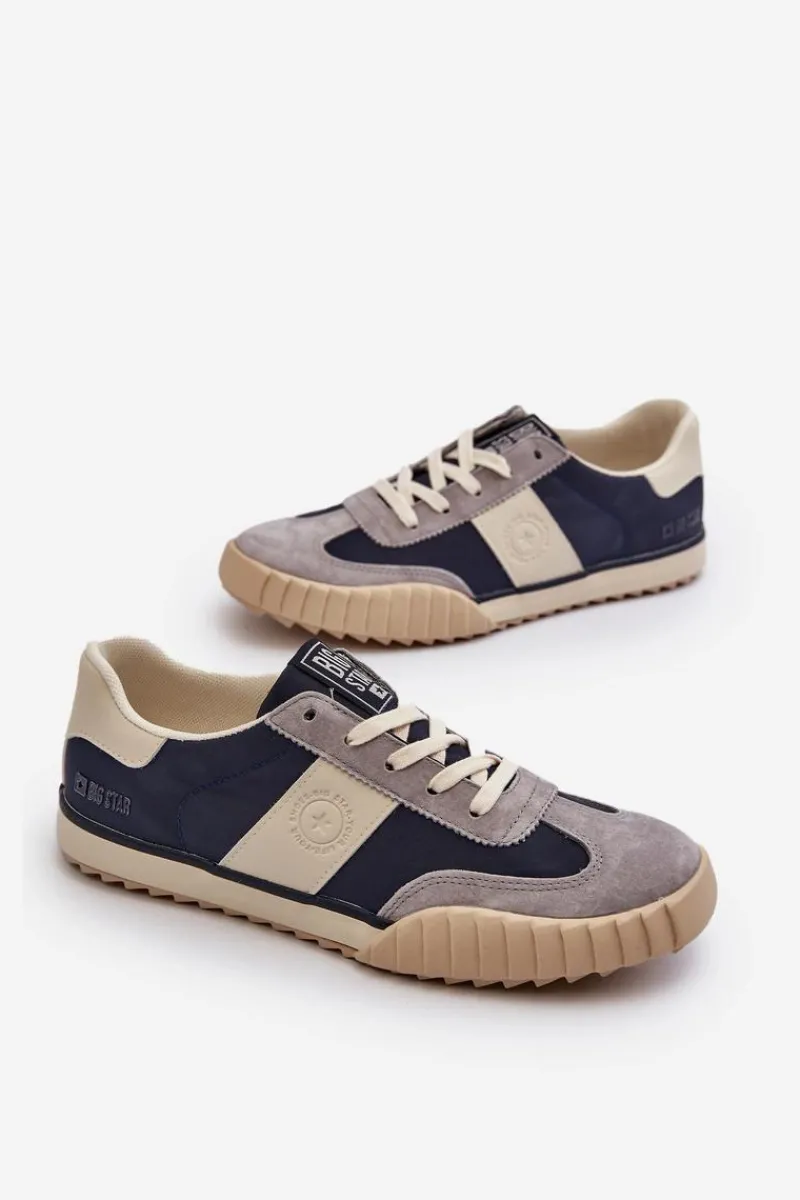 New Sneakersy Męskie Big Star NN174516 Granatowe Męskie Obuwie Sportowe Męskie