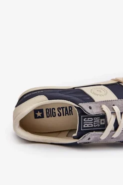 New Sneakersy Męskie Big Star NN174516 Granatowe Męskie Obuwie Sportowe Męskie