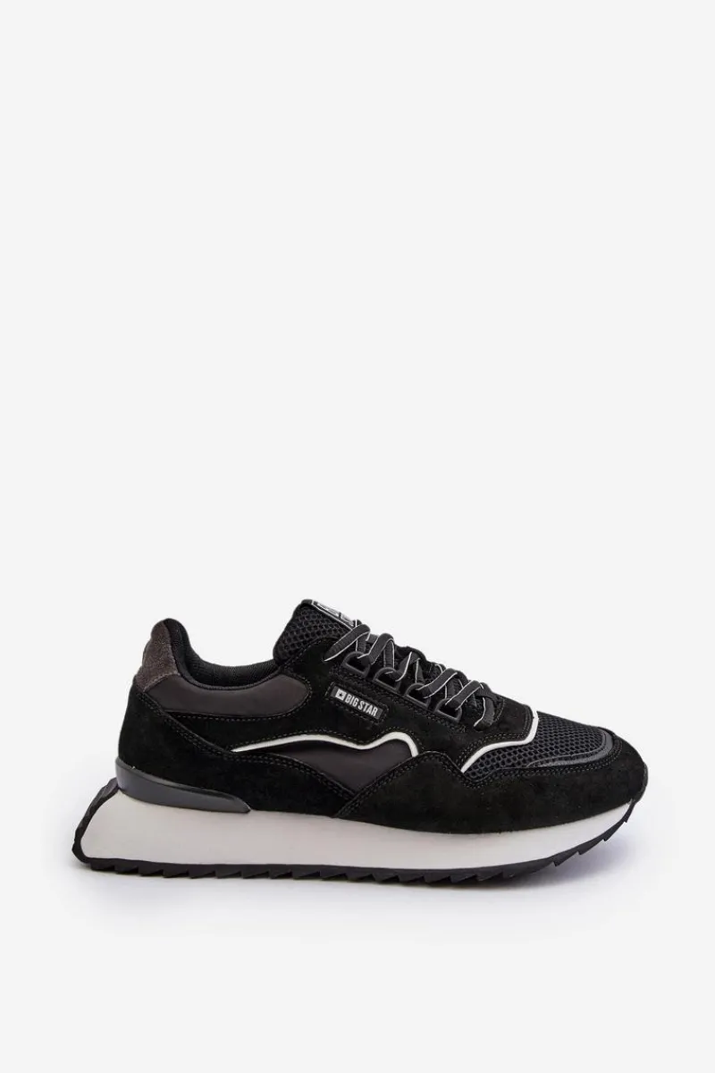 Obuwie Sportowe Męskie>Big Star Shoes Sneakersy Męskie Big Star NN174321 Memory Foam System Czarne Czarny