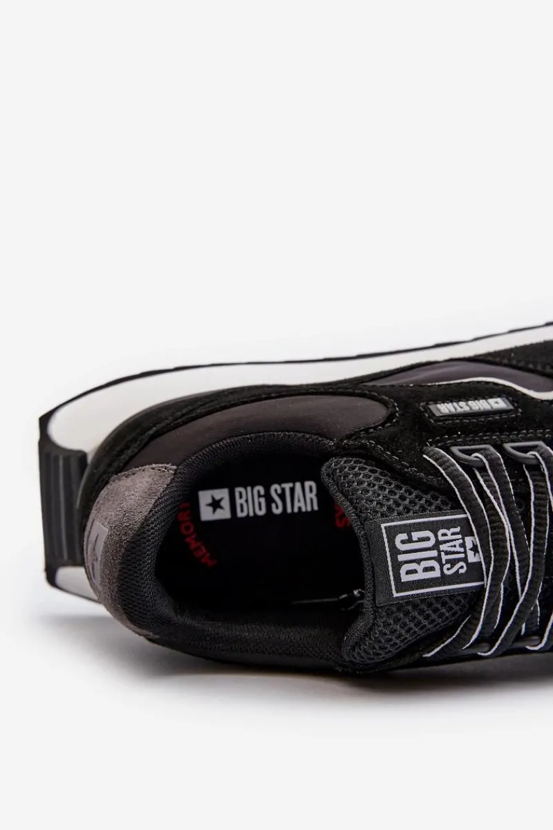 Obuwie Sportowe Męskie>Big Star Shoes Sneakersy Męskie Big Star NN174321 Memory Foam System Czarne Czarny