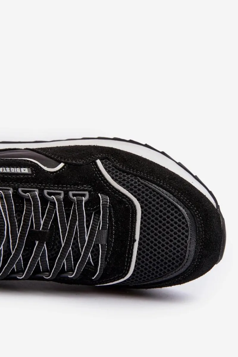 Obuwie Sportowe Męskie>Big Star Shoes Sneakersy Męskie Big Star NN174321 Memory Foam System Czarne Czarny