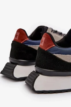 Sale Big Star Shoes Sneakersy Męskie Big Star NN174320 Memory Foam System Beżowo-Niebieskie Wielokolorowy