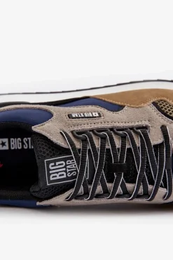 Sale Big Star Shoes Sneakersy Męskie Big Star NN174320 Memory Foam System Beżowo-Niebieskie Wielokolorowy