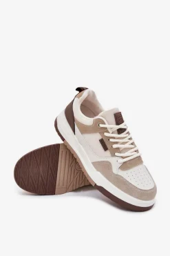 Outlet Big Star Shoes Sneakersy Męskie Big Star RR174604 Beżowe