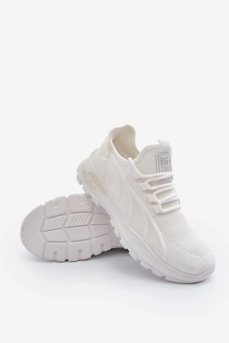 Sale Sneakersy Męskie HI-POLY SYSTEM Big Star NN174468 Białe Męskie Obuwie Sportowe Męskie