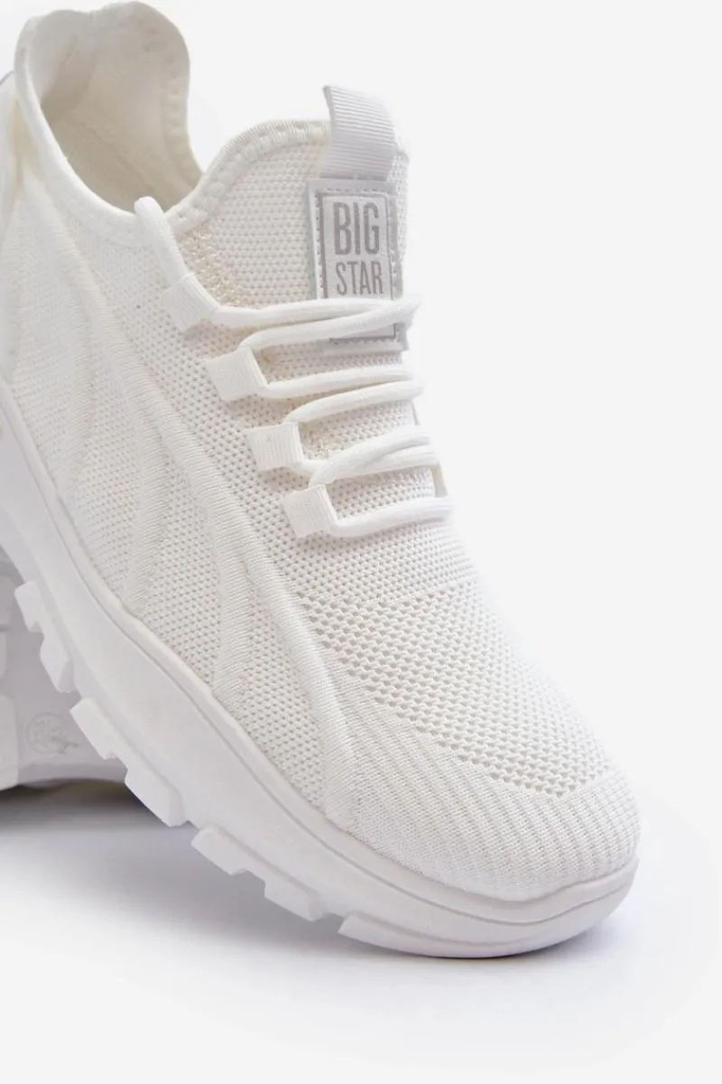 Sale Sneakersy Męskie HI-POLY SYSTEM Big Star NN174468 Białe Męskie Obuwie Sportowe Męskie