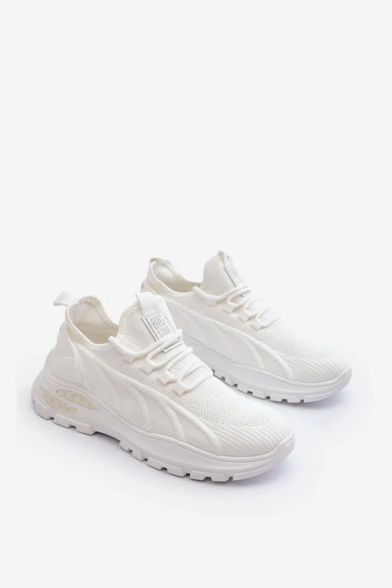 Sale Sneakersy Męskie HI-POLY SYSTEM Big Star NN174468 Białe Męskie Obuwie Sportowe Męskie