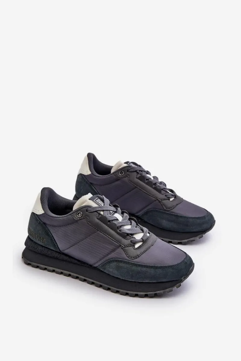 Obuwie Sportowe Męskie>Big Star Shoes Sneakersy Męskie Memory Foam System Big Star NN174326 Granatowe