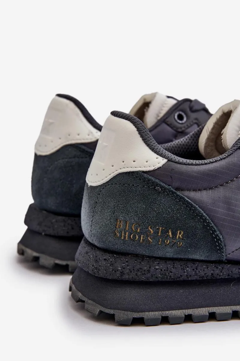 Obuwie Sportowe Męskie>Big Star Shoes Sneakersy Męskie Memory Foam System Big Star NN174326 Granatowe