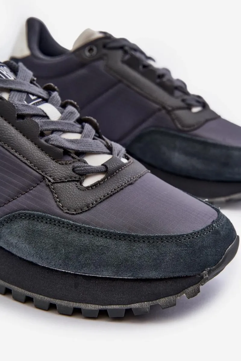 Obuwie Sportowe Męskie>Big Star Shoes Sneakersy Męskie Memory Foam System Big Star NN174326 Granatowe