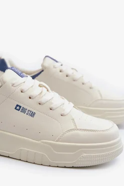 Sneakersy Męskie Memory Foam System Big Star NN174150 Jasnobeżowe Męskie Obuwie Sportowe Męskie