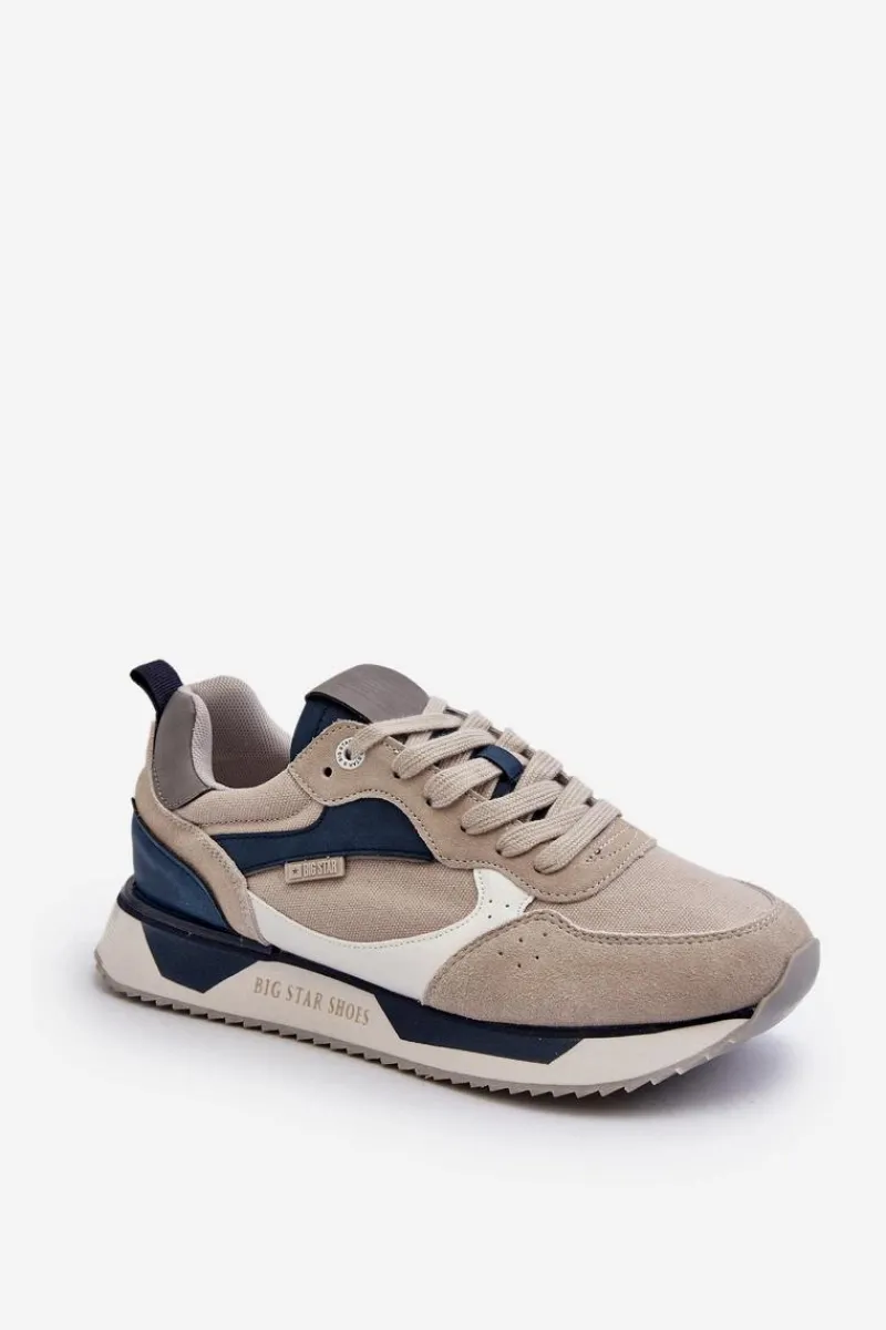 Sneakersy Męskie Memory Foam System Big Star NN174348 Szare Męskie Obuwie Sportowe Męskie