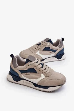 Sneakersy Męskie Memory Foam System Big Star NN174348 Szare Męskie Obuwie Sportowe Męskie