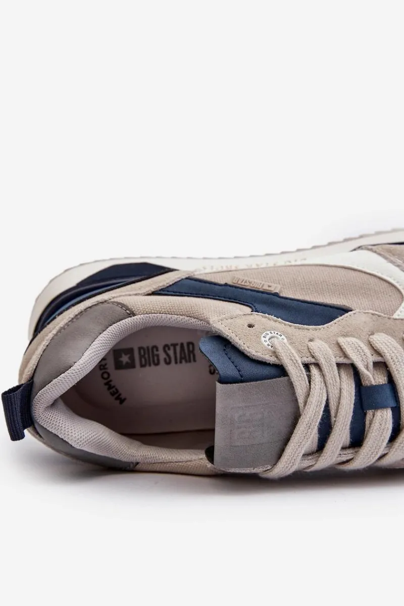 Sneakersy Męskie Memory Foam System Big Star NN174348 Szare Męskie Obuwie Sportowe Męskie