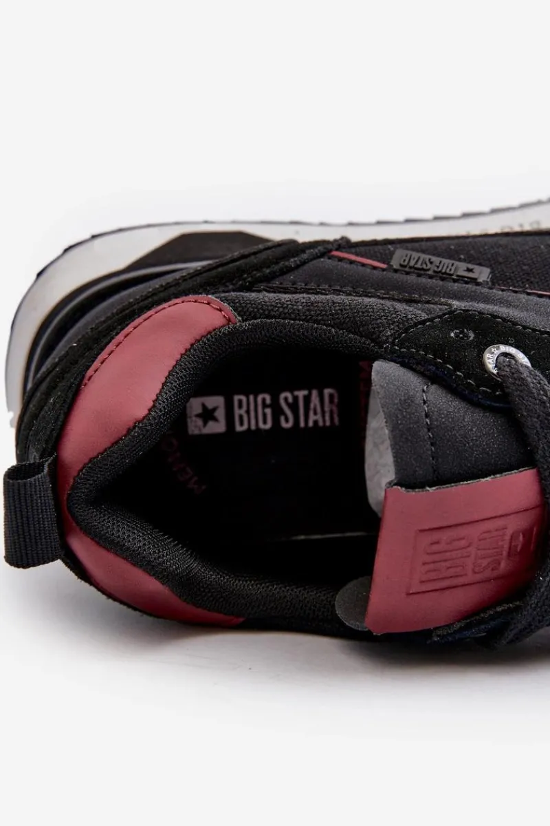 Obuwie Sportowe Męskie>Big Star Shoes Sneakersy Męskie Memory Foam System Big Star NN174350 Czarne Czarny