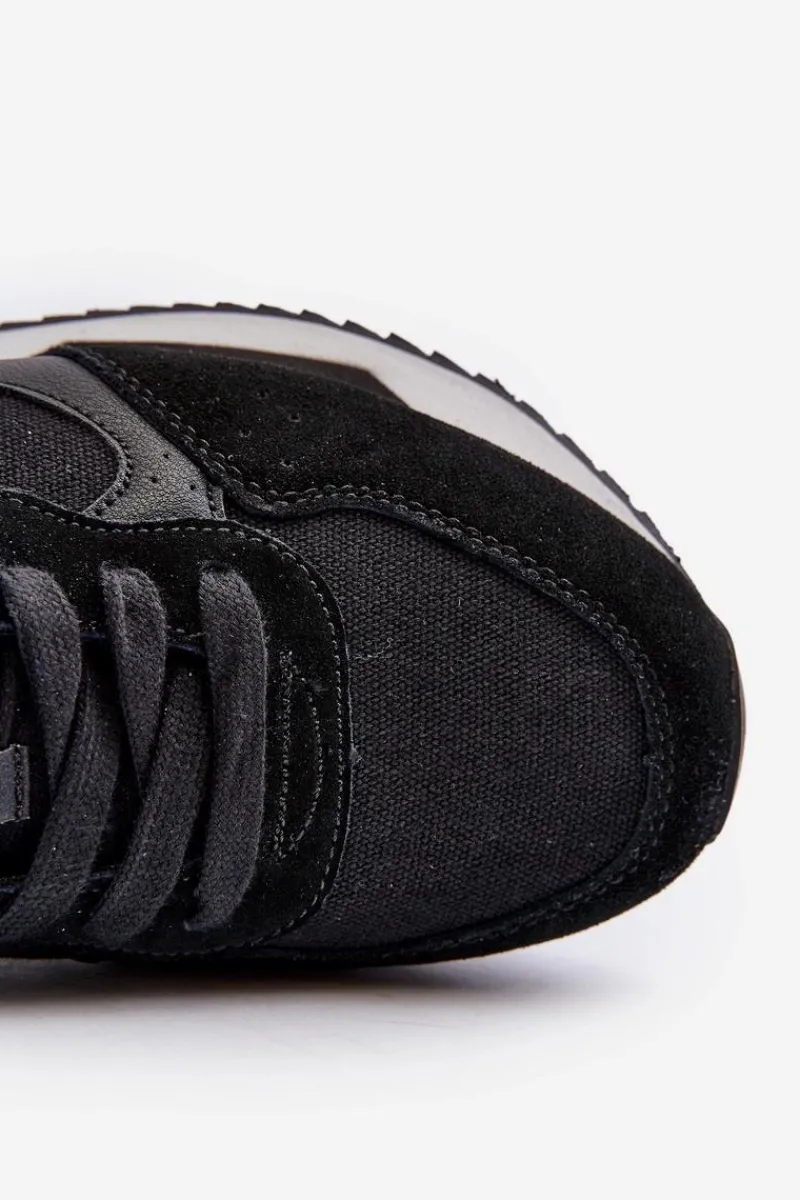 Obuwie Sportowe Męskie>Big Star Shoes Sneakersy Męskie Memory Foam System Big Star NN174350 Czarne Czarny