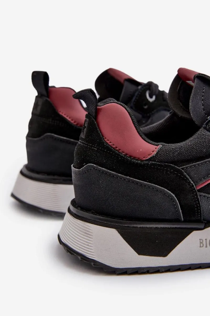 Obuwie Sportowe Męskie>Big Star Shoes Sneakersy Męskie Memory Foam System Big Star NN174350 Czarne Czarny