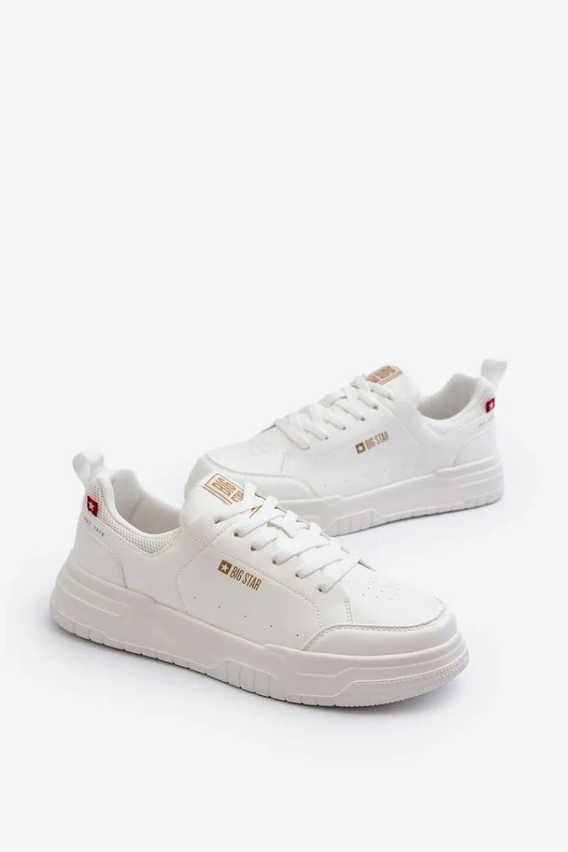 Obuwie Sportowe Męskie>Big Star Shoes Sneakersy Męskie Memory Foam System Big Star NN174149 Białe Biały