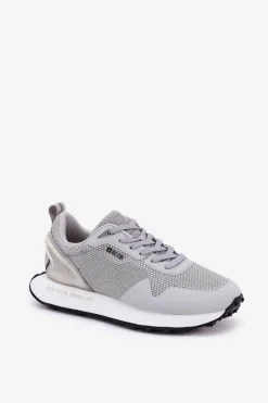 New Sneakersy Męskie Na Platformie Big Star RR174358 Hi-Poly System Szare Męskie Obuwie Sportowe Męskie